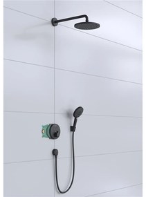 HANSGROHE Raindance S sprchový systém pod omietku s termostatom ShowerSelect S, horná sprcha 1jet PowderRain priemer 240 mm, ručná sprcha 3jet, matná čierna, 27959670