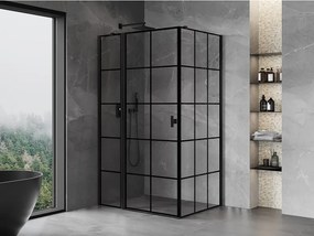 Mexen Mist T, sprchový kút s krídlovými dverami, ľavý, 85 x 95 cm, 8mm číre sklo, čierny profil, 8A4T-085-095-70-77-L