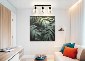 BERGE LED stropné svietidlo 3xE27, rolovací, priehľadný štvorec