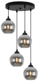 Závesné svietidlo Costa, 4x grafitové sklenené tienidlo, b, o