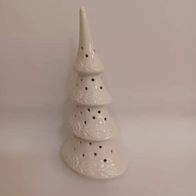 DECOLED Keramický stromček, 11,4 x 8,5 x 23 cm, teplá biela, 2xLR44