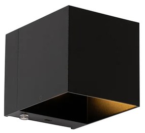 Sada 2 nástenných svietidiel čiernych so stmievačom nabíjateľných - Joris