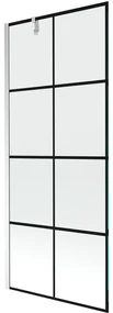 Mexen Next vaňová zástena jednokrídlová 80 x 150 cm, Čierny vzor, Chrómová - 895-080-000-00-77-01