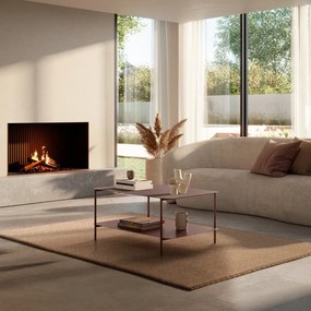 Terakotový kovový konferenčný stolík 58x90 cm Beatrix – MOME