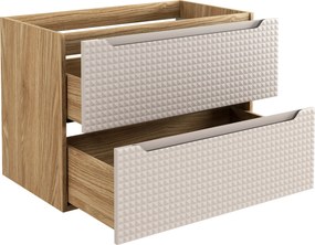 Comad Kúpeľňová skrinka pod umývadlo Luxor Beige 80 béžová/dub olejovaný