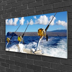 Skleneny obraz Rybárčenie more príroda 120x60 cm