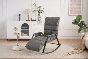 Hojdacie kreslo s 5-stupňovým nastavením, polstrované, šedé