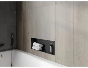 Mexen X-Wall-NR, polička na zapustenie pod obklad bez goliera 60 x 20 cm, čierna matná, 1971602010