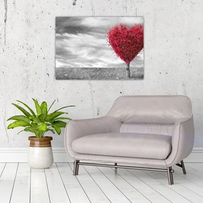 Sklenený obraz - Srdce korunou stromu (70x50 cm)