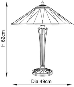 Endon 64045 - Namizna svetilka Tiffany DARK STAR 2xE27/60W/230V Ø 49 cm