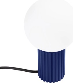 Stolná lampa Halo, 1x biele sklenené tienidlo, bl