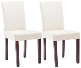 Design-Shop Jedálenská stolička Inn (SET 2 ks) - látka, nohy tmavo hnedé - Krémová