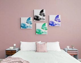 Set obrazov farebné motýle - 4x 60x60