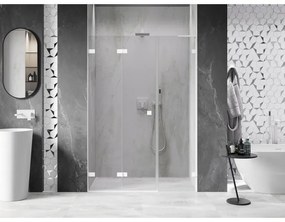 Mexen Lunar-F, L skladacie ľavé sprchové dvere 110 cm, 8mm číre sklo, biely profil, 836SL-110-050-20-00-L