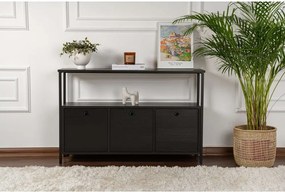 Čierny matný konzolový stolík 29,5x120 cm Solace – Kalune Design