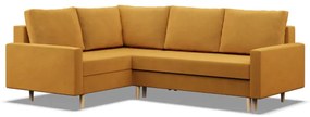 Rohová rozkladacia sedačka BLANK Elegant ľavá, žltá