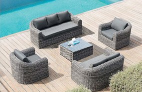 Deokork Ratanová zostava BORNEO LUXURY pre 7 osôb (sivá)