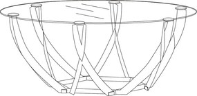 Konferenčný stolík Maya, 80 cm, čierny/sivé sklo