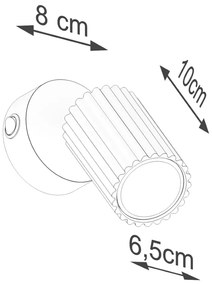 Krémovobiele bodové svietidlo 8x16 cm Gleam – Sollux