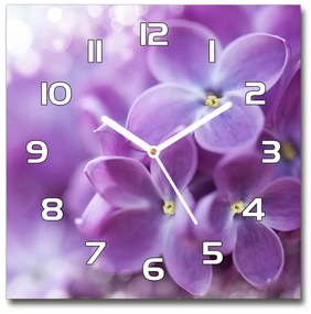 Sklenené hodiny štvorec Kvety bzu pl_zsk_30x30_f_64853789