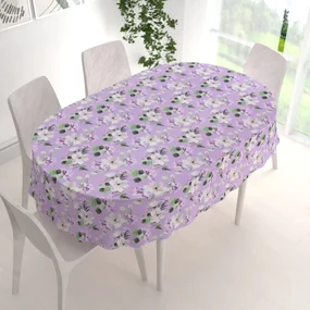 Biante Dekoračný oválny obrus PML-044 Kvety magnólie na fialovom 100x140 cm