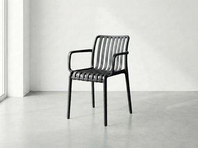 Plastová stolička TREGO s opierkami, antracitová