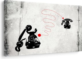Obraz - Kresba telefónu na štýl Banksyho (90x60 cm)