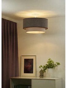 Duolla-Prisadený luster BOHO ECO RECYCLING 1xE27/15W/230V pr. 45 cm hnedá/krémová