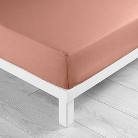 Napínacia bavlnená plachta v lososovej farbe 180x200 cm Lina – douceur d'intérieur
