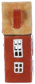 Svietnik Domček červená, keramika, 11 x 9 x 23 cm