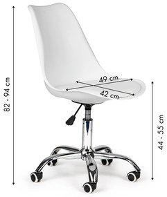 ModernHome Kancelárska otočná stolička s vankúšom - biela
