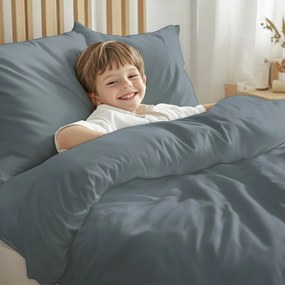 Detské bavlnené posteľné obliečky do postieľky Moni MO-066 Modrosivé Do postieľky 90x140 a 40x60 cm