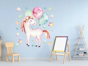 Vulpi Detské samolepky na stenu Pinky Unicorn 100x50 cm