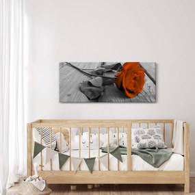 Obraz - Oranžová ruža (120x50 cm)