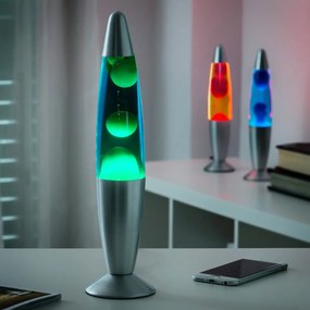 Lávová lampa, modrá