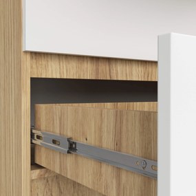 Komoda Kuba 160 cm 10 zásuviek dub artisan/biela