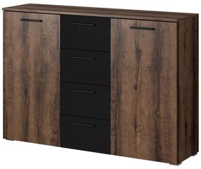 Komoda Benson Typ 26 (dub monastery + čierna). Akcia -13%. Vlastná spoľahlivá doprava až k Vám domov. 602052