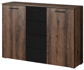 Komoda Benson Typ 26 (dub monastery + čierna). Akcia -20%. Vlastná spoľahlivá doprava až k Vám domov. 602052