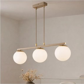 Brilagi - Závesný luster na lanku MILO ECRU 3xE27/60W/230V béžová/zlatá