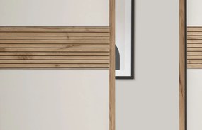 Šatníková skriňa so zrkadlom Daria, 270 cm, dub/biela