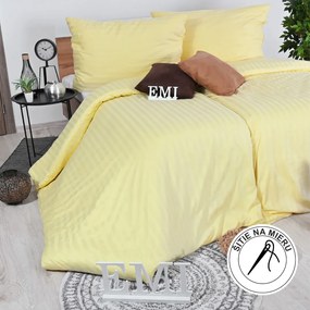 Obliečky damaškové žlté EMI: Predĺžený set jednolôžko obsahuje 1x 140x220 + 1x 70x90