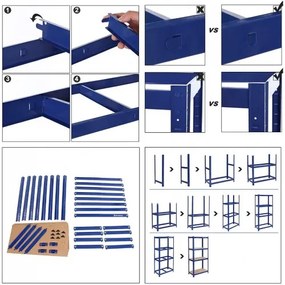 Skladový regál 160 x 80 x 40 cm SONGMICS GLR44Q