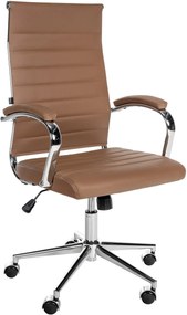 Design-Shop Kancelárska stolička Mollis - koža - Svetlo Hnedá