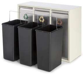 Klarstein Ordnungshütter 3, 45 l, krémovo-béžová, box na triedený odpad, 3 x 15 l