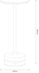 Nabíjateľná dotyková stolná LED lampa TAVOLO LED/2,5W/5V 2400 mAh 3000-6000K zlatá