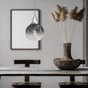 Luster na lanku MONTE 1xE27/60W/230V pr. 15 cm matný chróm