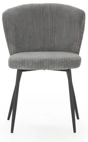 Sivé menčestrové jedálenské stoličky v súprave 4 ks Megan – Marckeric