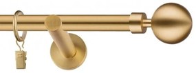 Dekorstudio Garniža jednoradová Guľa MODERN zlatá 19mm Dĺžka: 120cm, Typ uchytenia: Držiak modern, Typ príslušenstva: Krúžky tiché so štipcami
