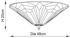 Endon 63935 - Stropné svietidlo Tiffany ASTORIA 2xE27/60W/230V priemer 48 cm