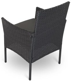 Záhradný balkónový set Nilo - 2 miesta, čierna